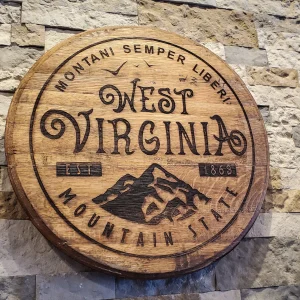 WV Themed Bourbon Barrel Lids
